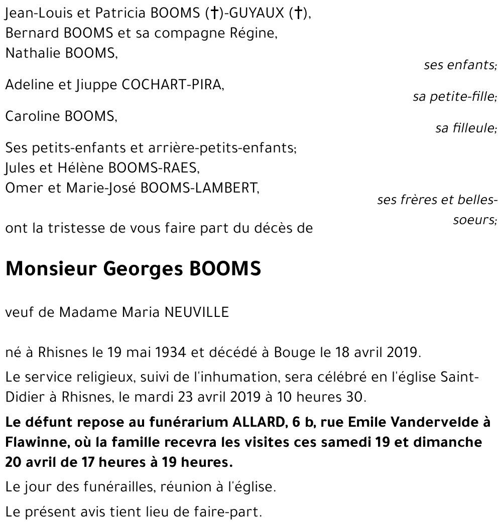 Georges BOOMS