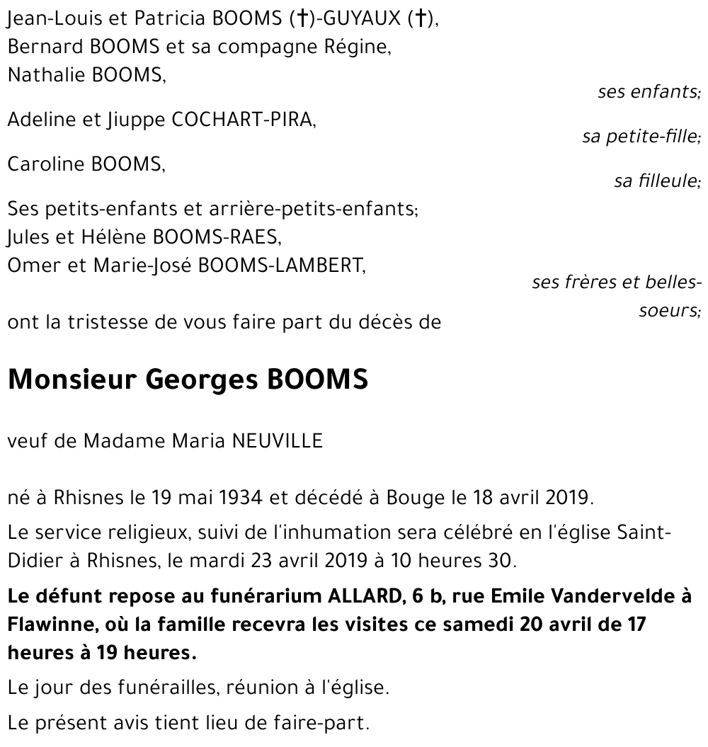 Georges BOOMS