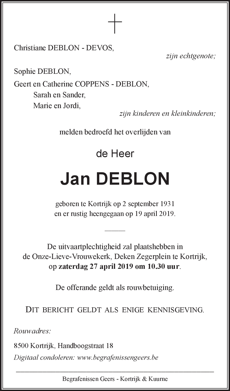 Jan DEBLON