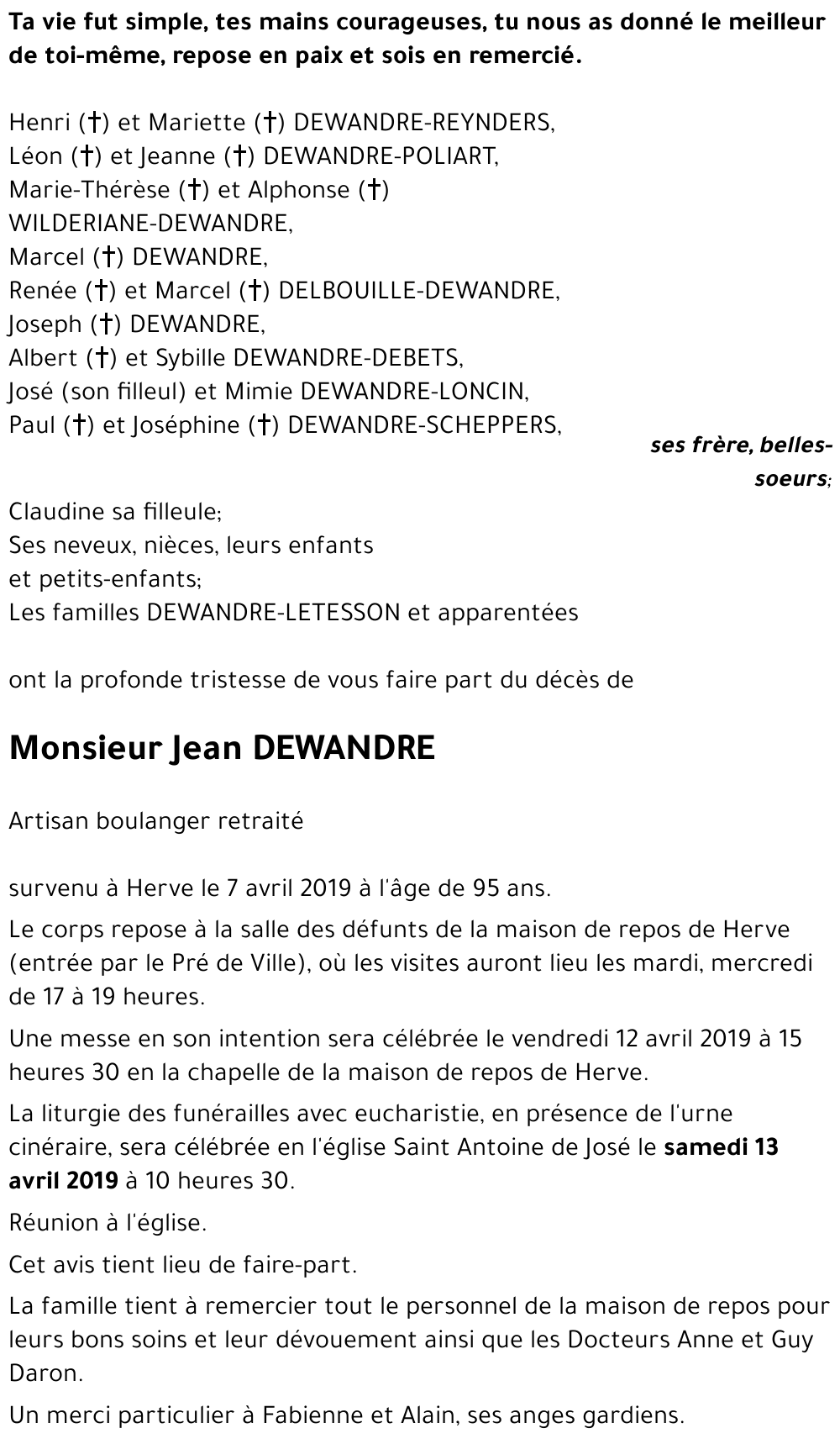 Jean DEWANDRE