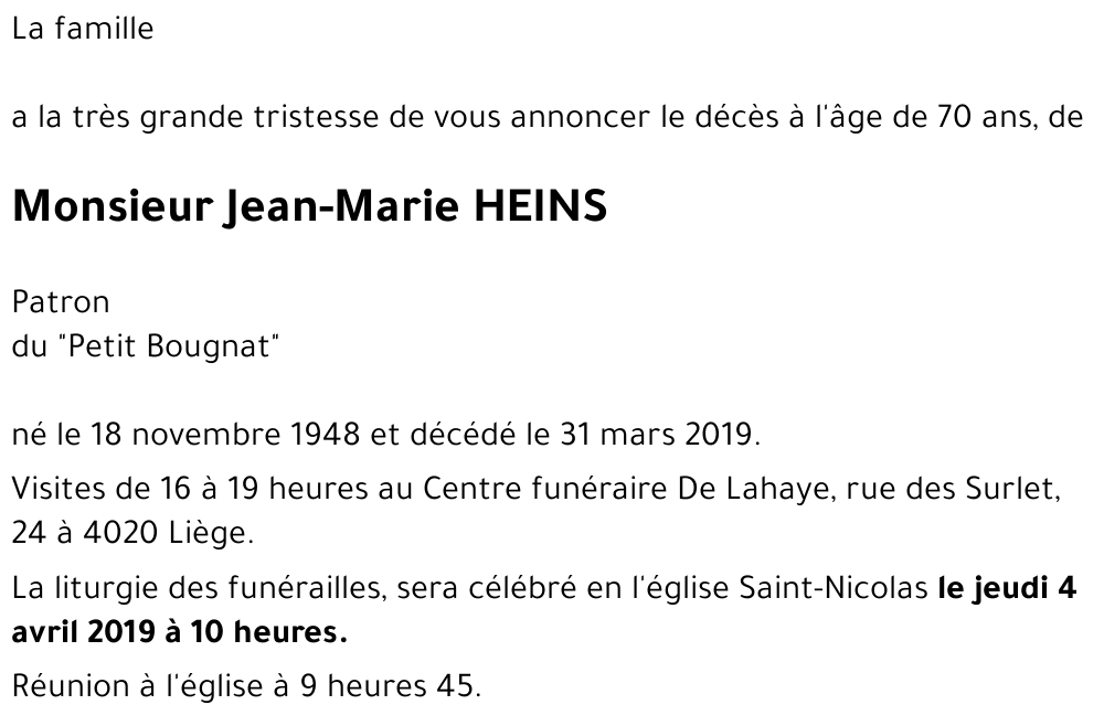 Jean-marie HEINS