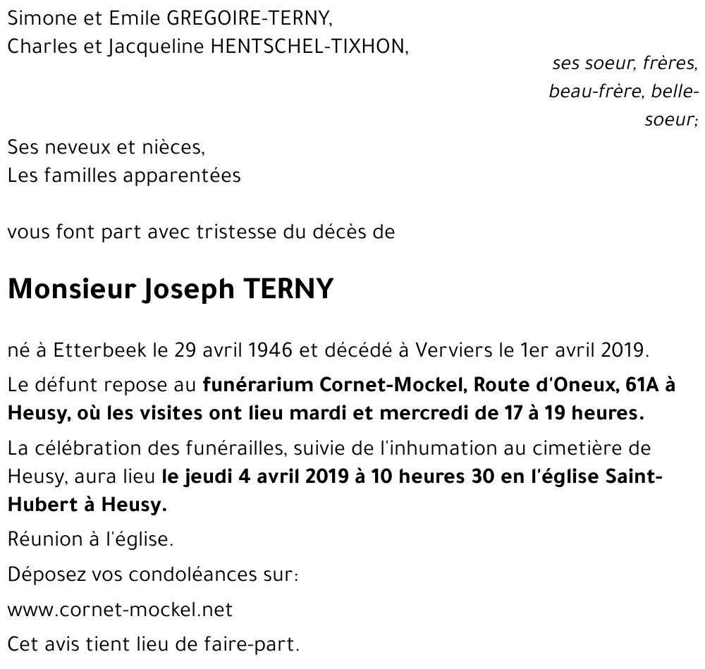 Joseph TERNY