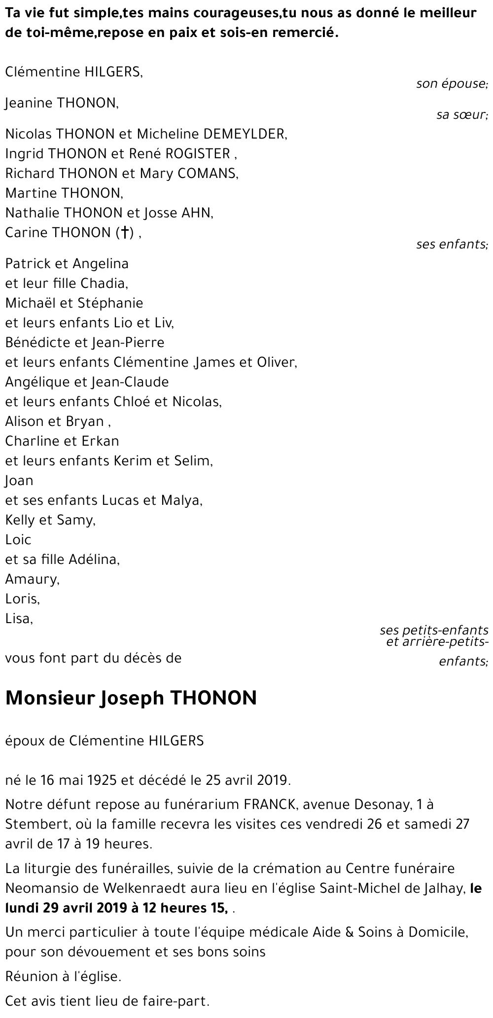 Joseph THONON