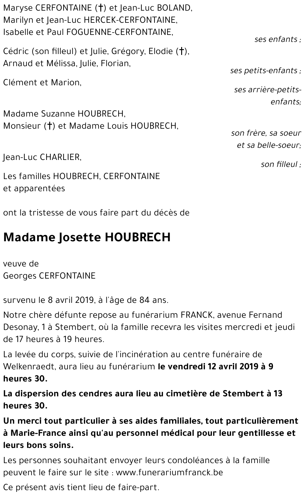 Josette HOUBRECH