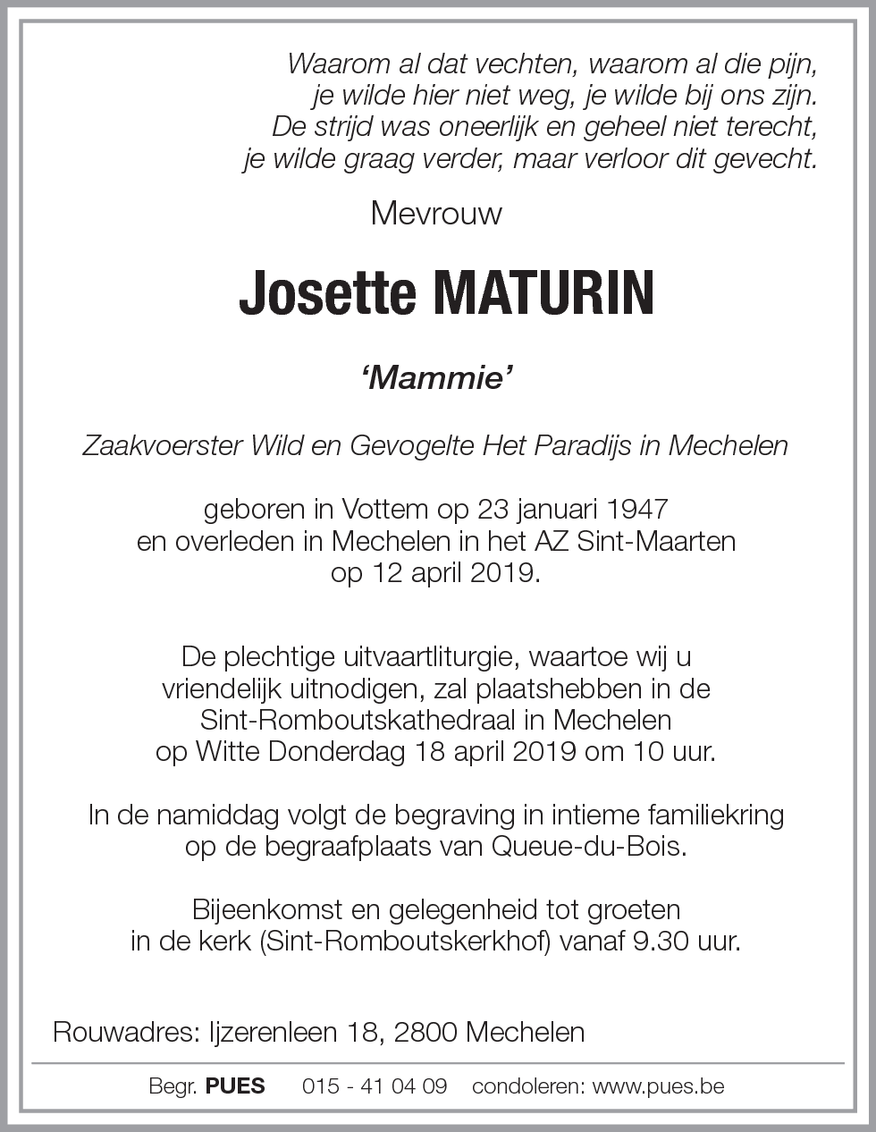 Josette Maturin