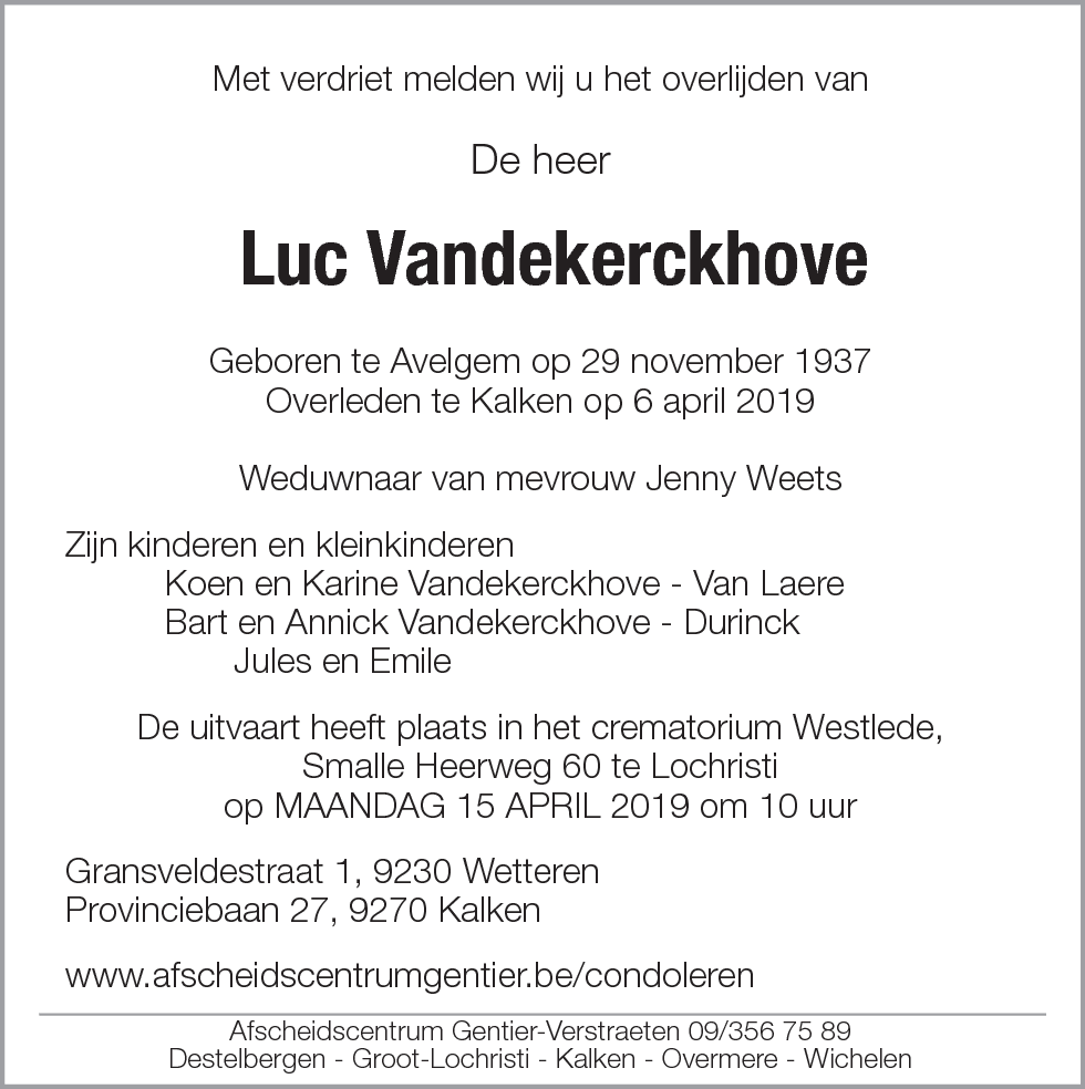 Luc Vandekerckhove