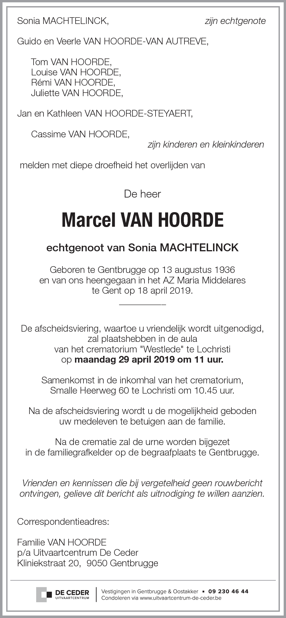 Marcel VAN HOORDE