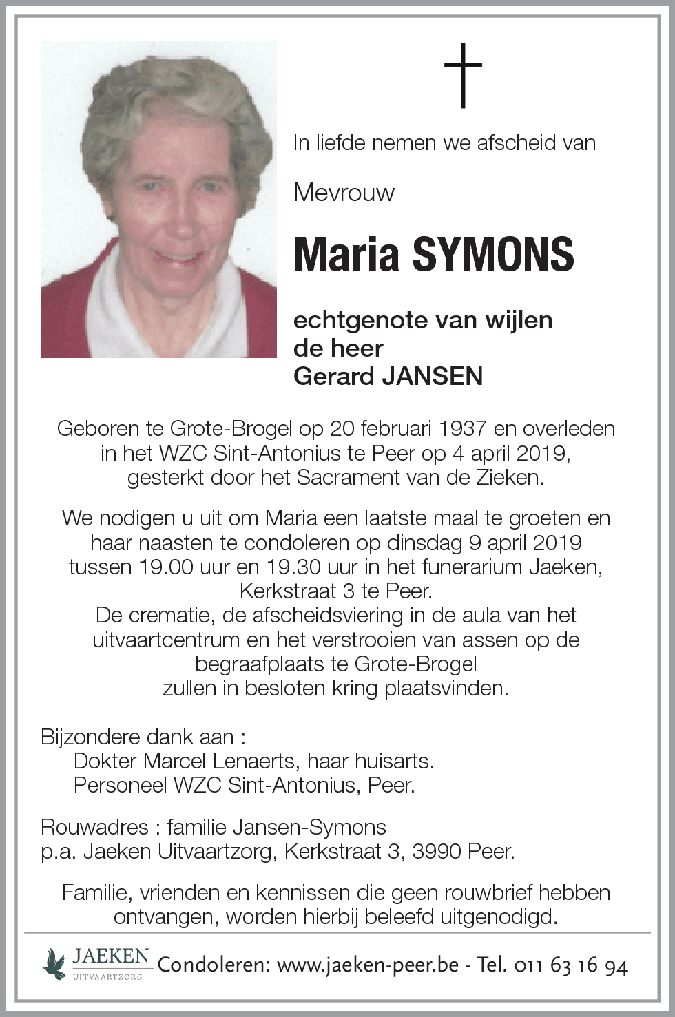 Maria SYMONS