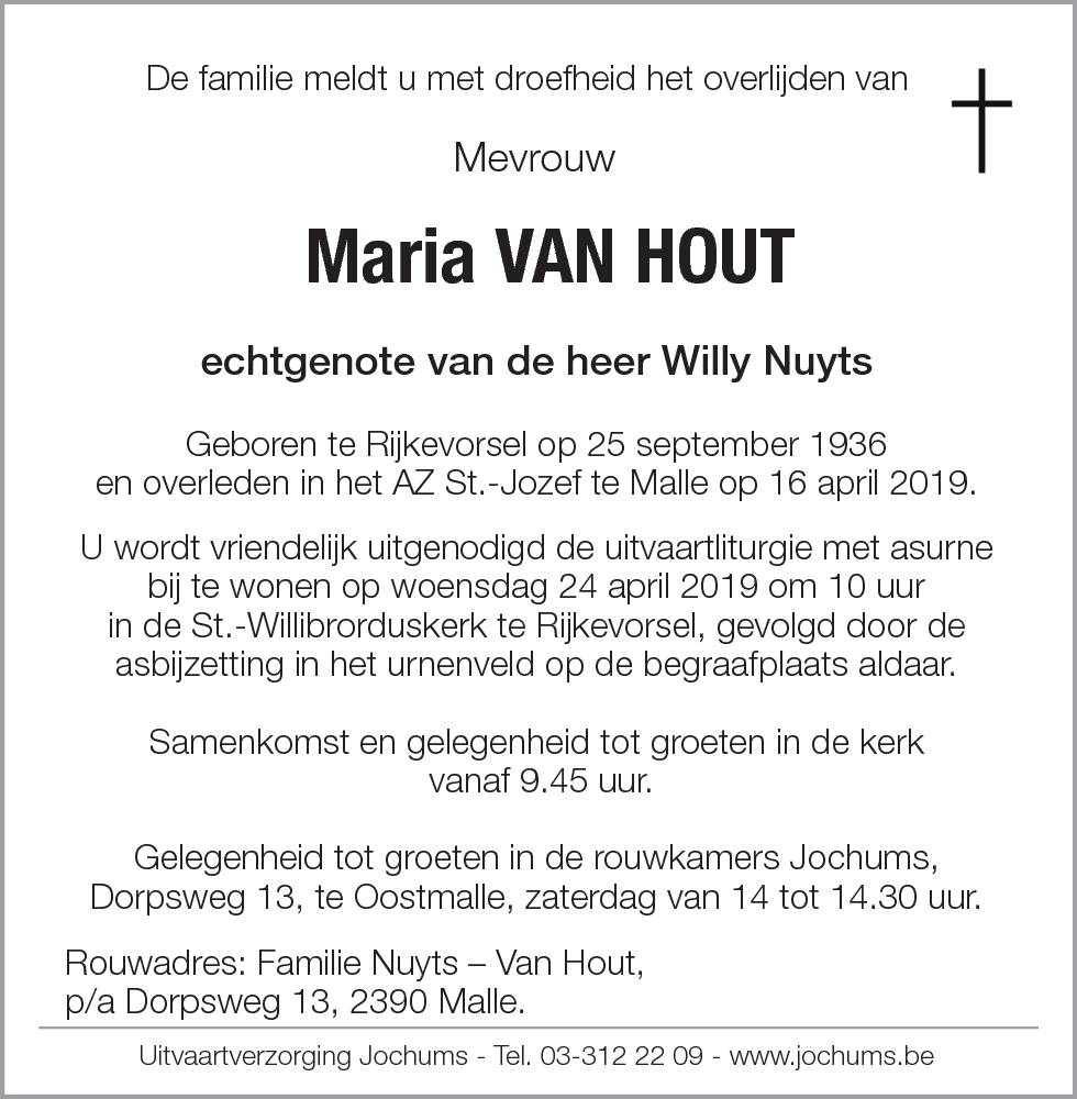 Maria Van Hout