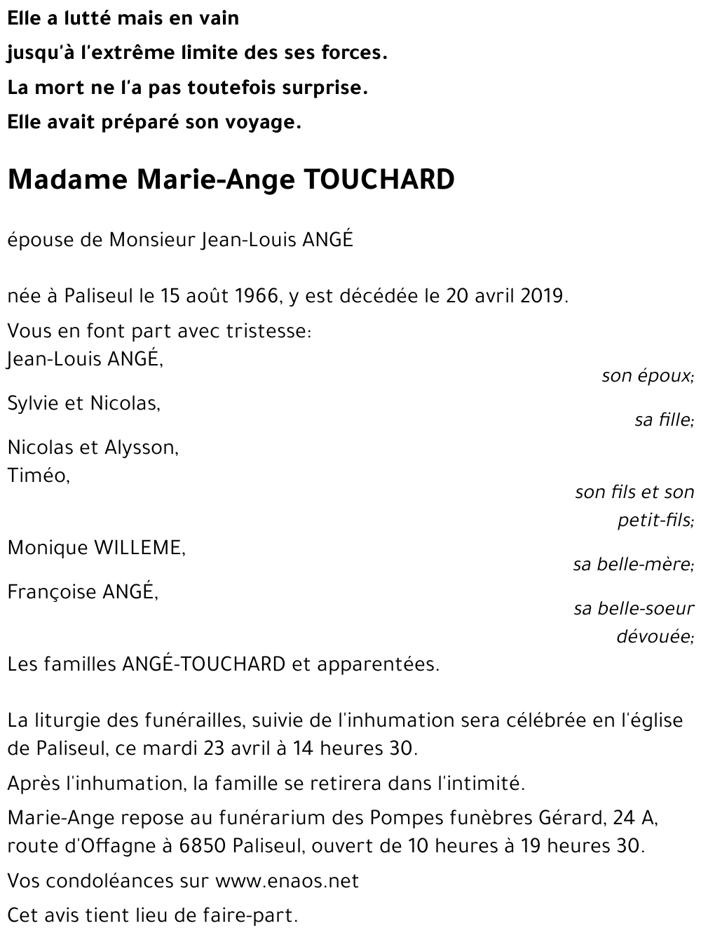 Marie-Ange TOUCHARD