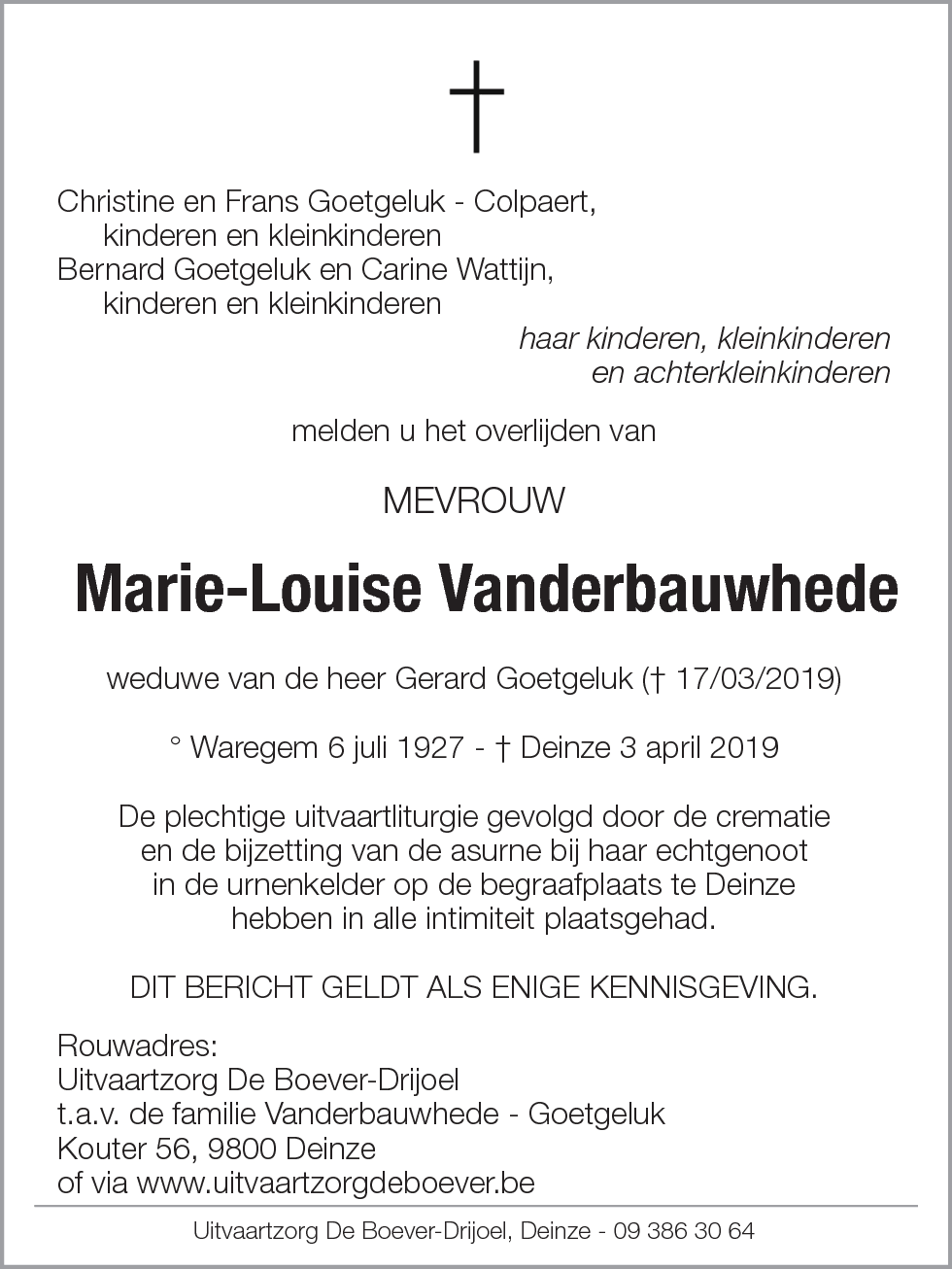 Marie-Louise Vanderbauwhede