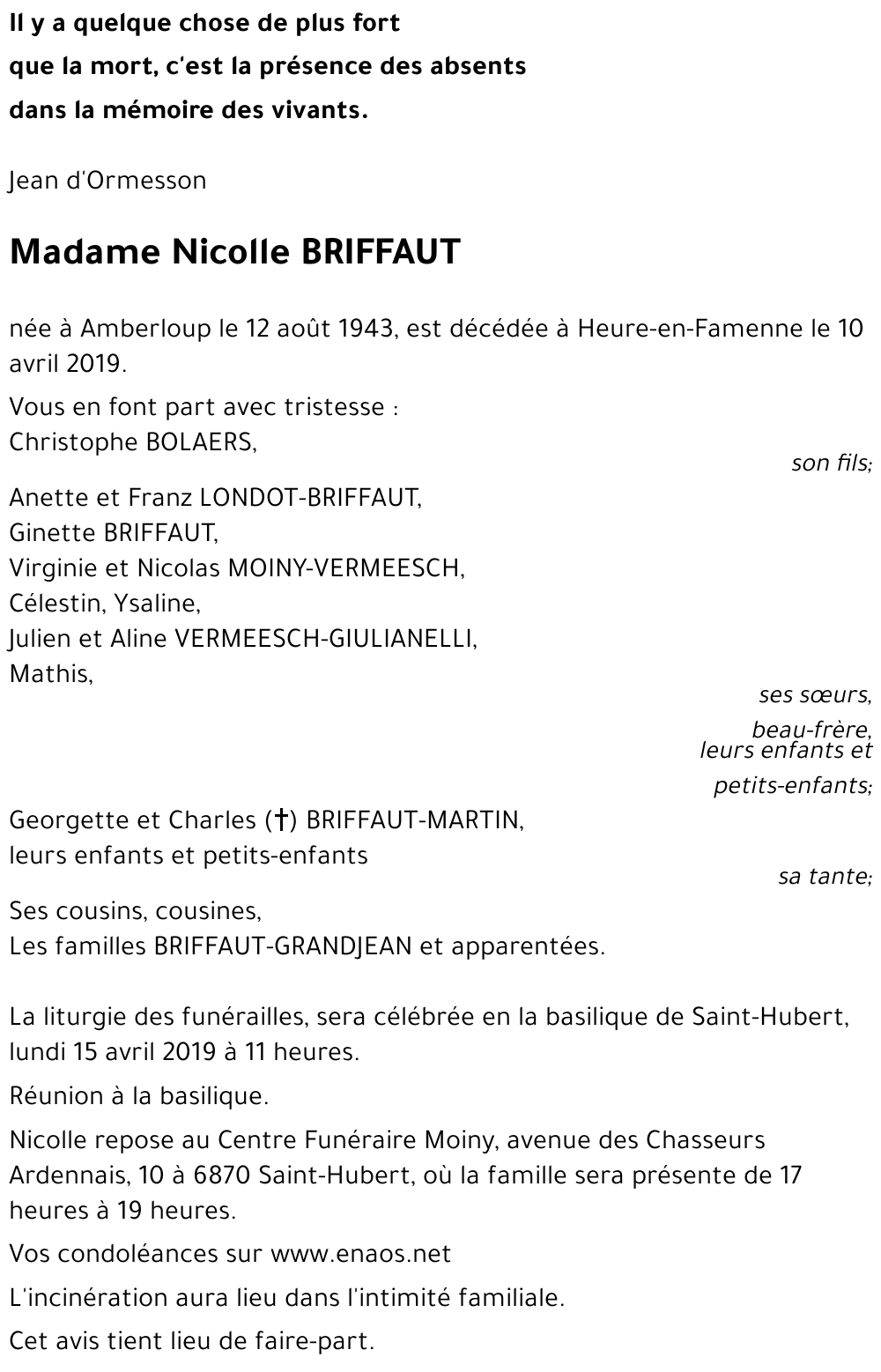 Nicolle BRIFFAUT