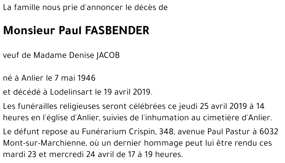 Paul FASBENDER