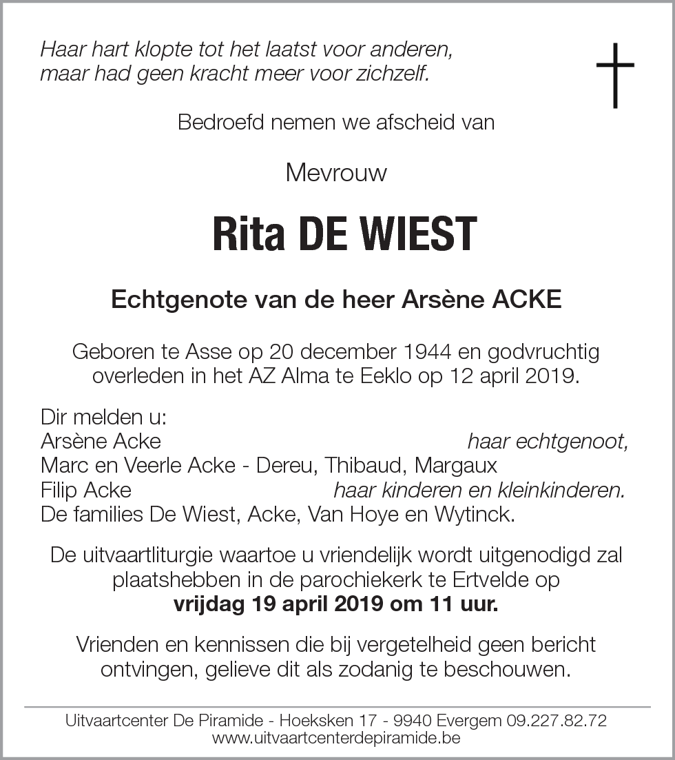 Rita De Wiest