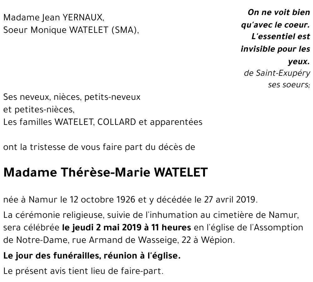 Thérèse-Marie WATELET