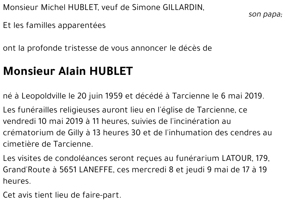 Alain HUBLET