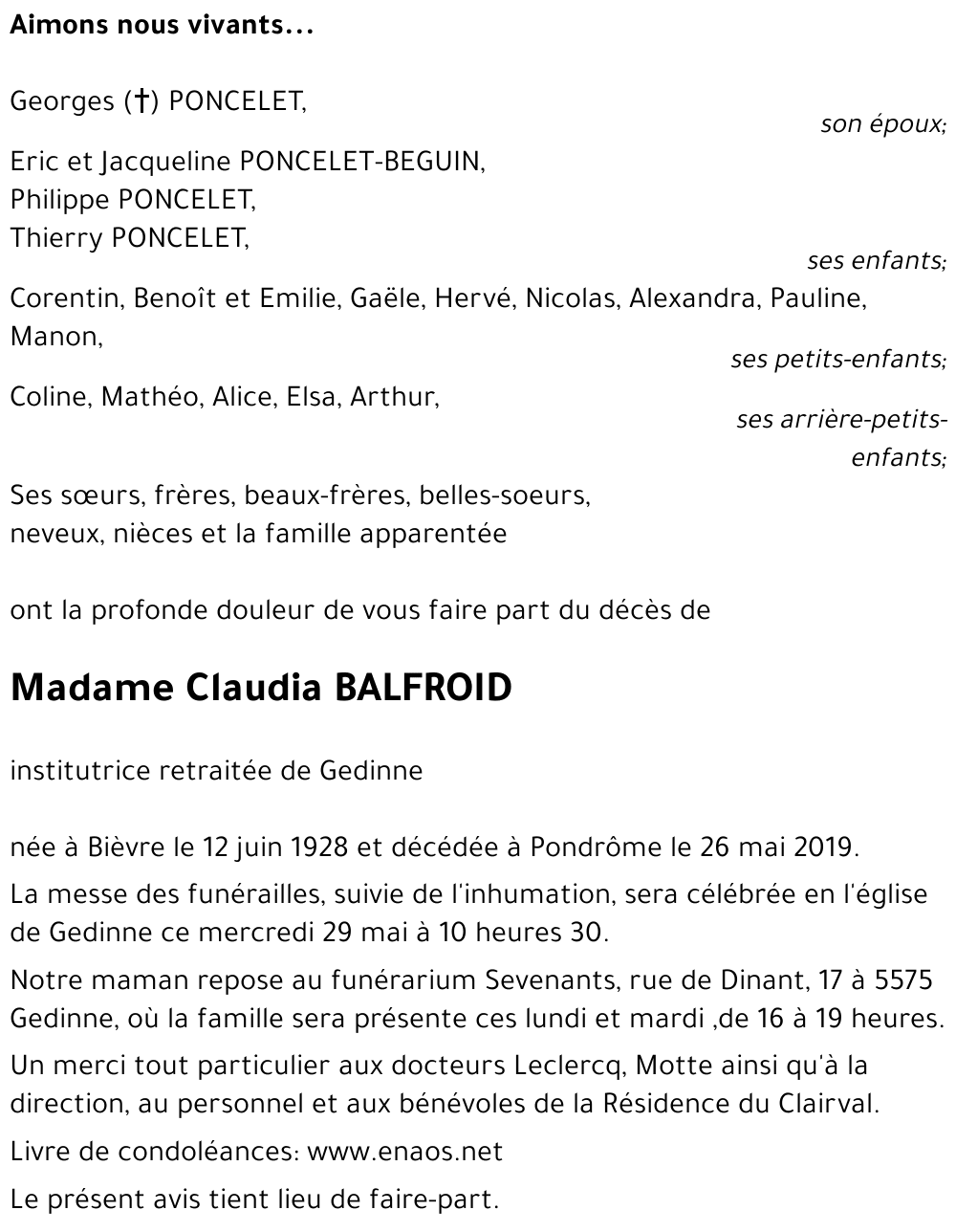 Claudia BALFROID