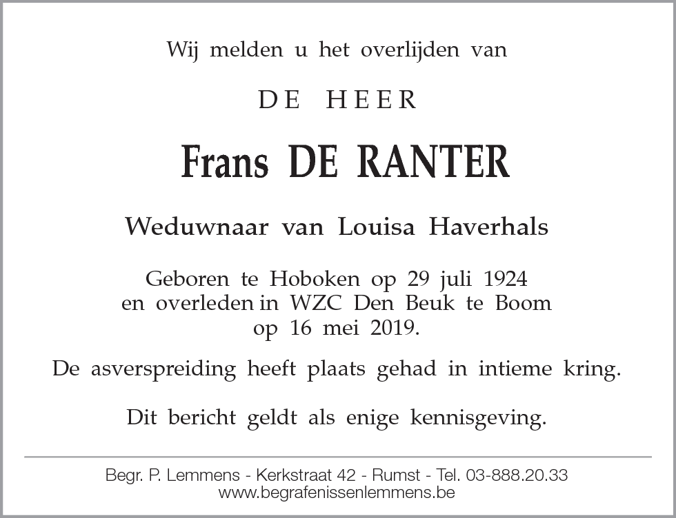 Frans De Ranter