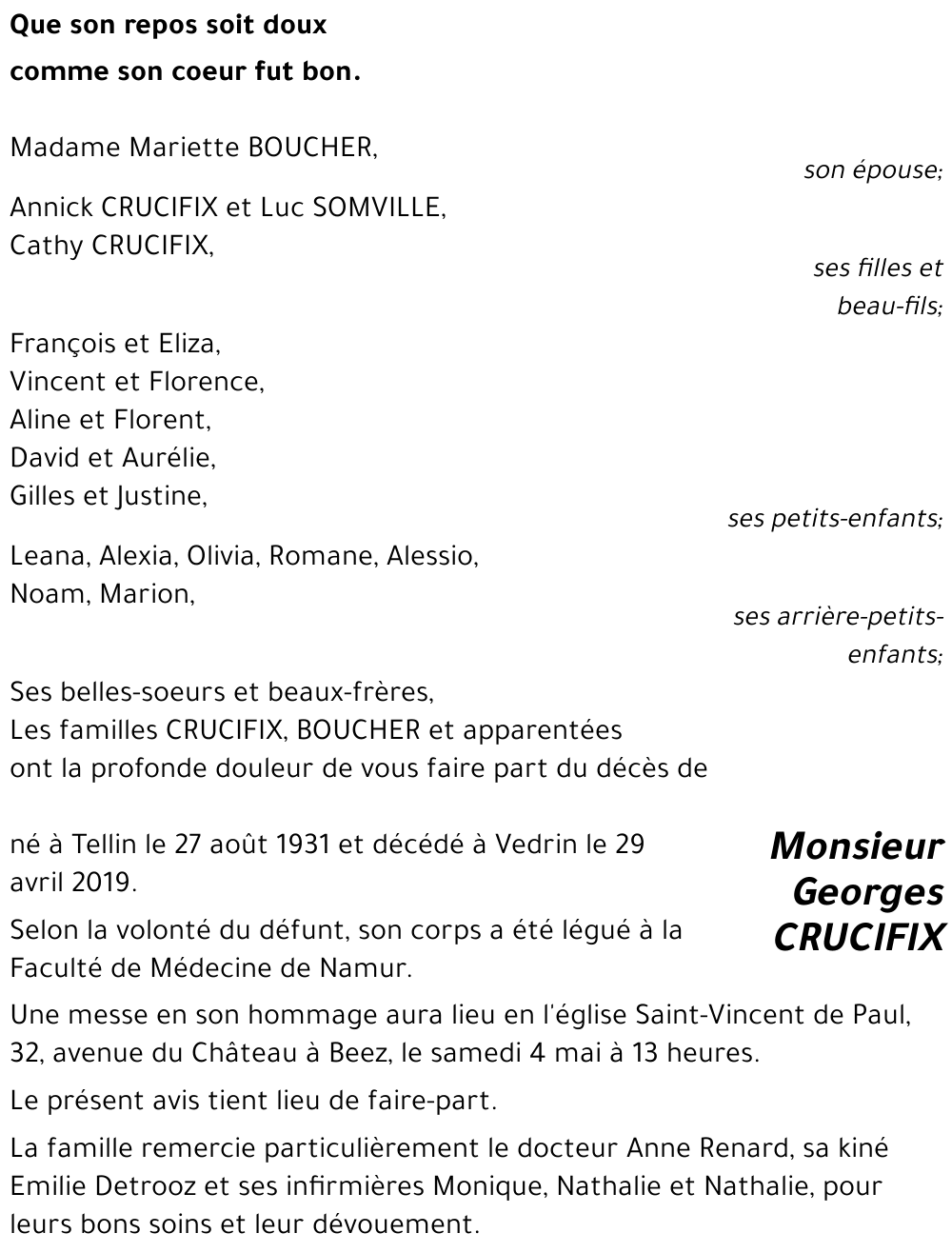 Georges CRUCIFIX