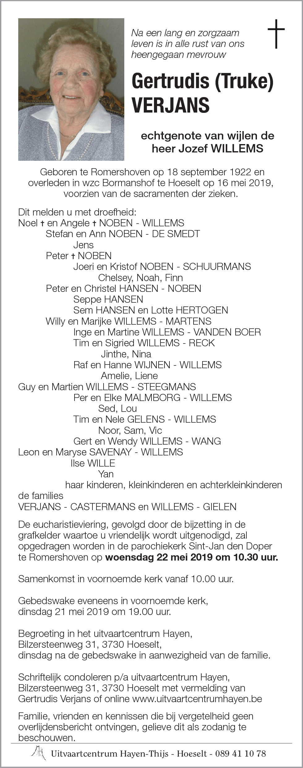 Gertrudis (Truke) VERJANS