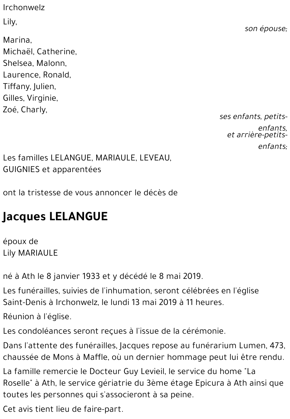 Jacques LELANGUE