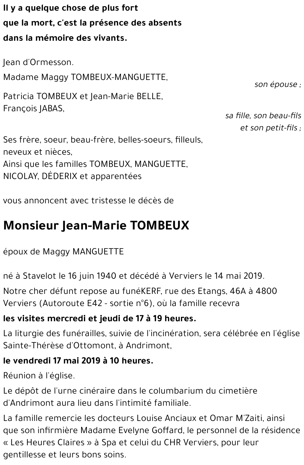 Jean-Marie TOMBEUX