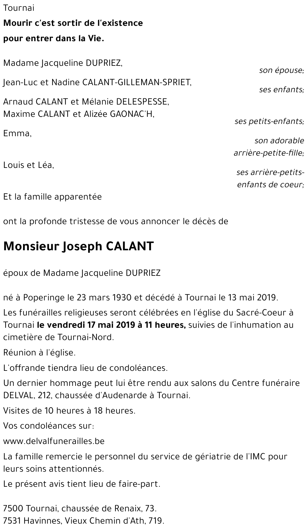 Joseph CALANT