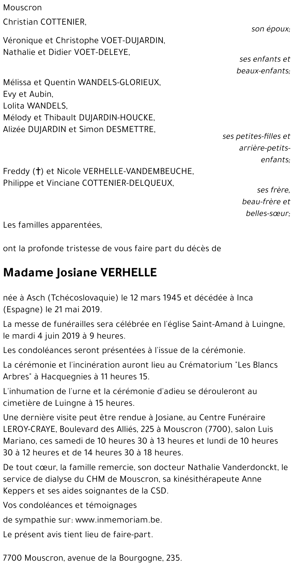 Josiane VERHELLE