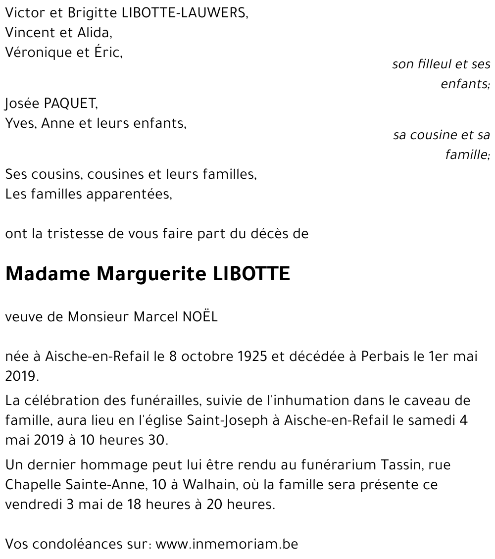 Marguerite LIBOTTE