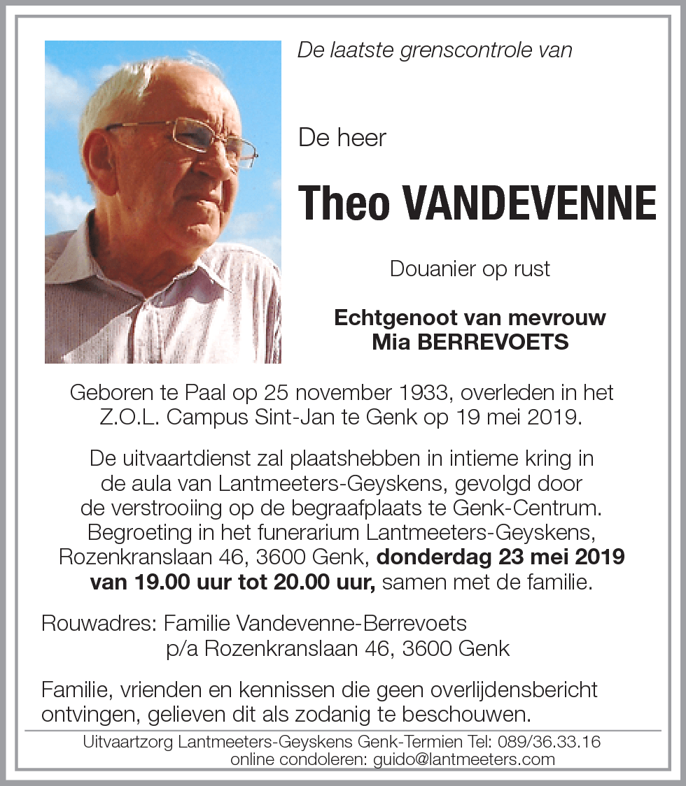 Theo VANDEVENNE