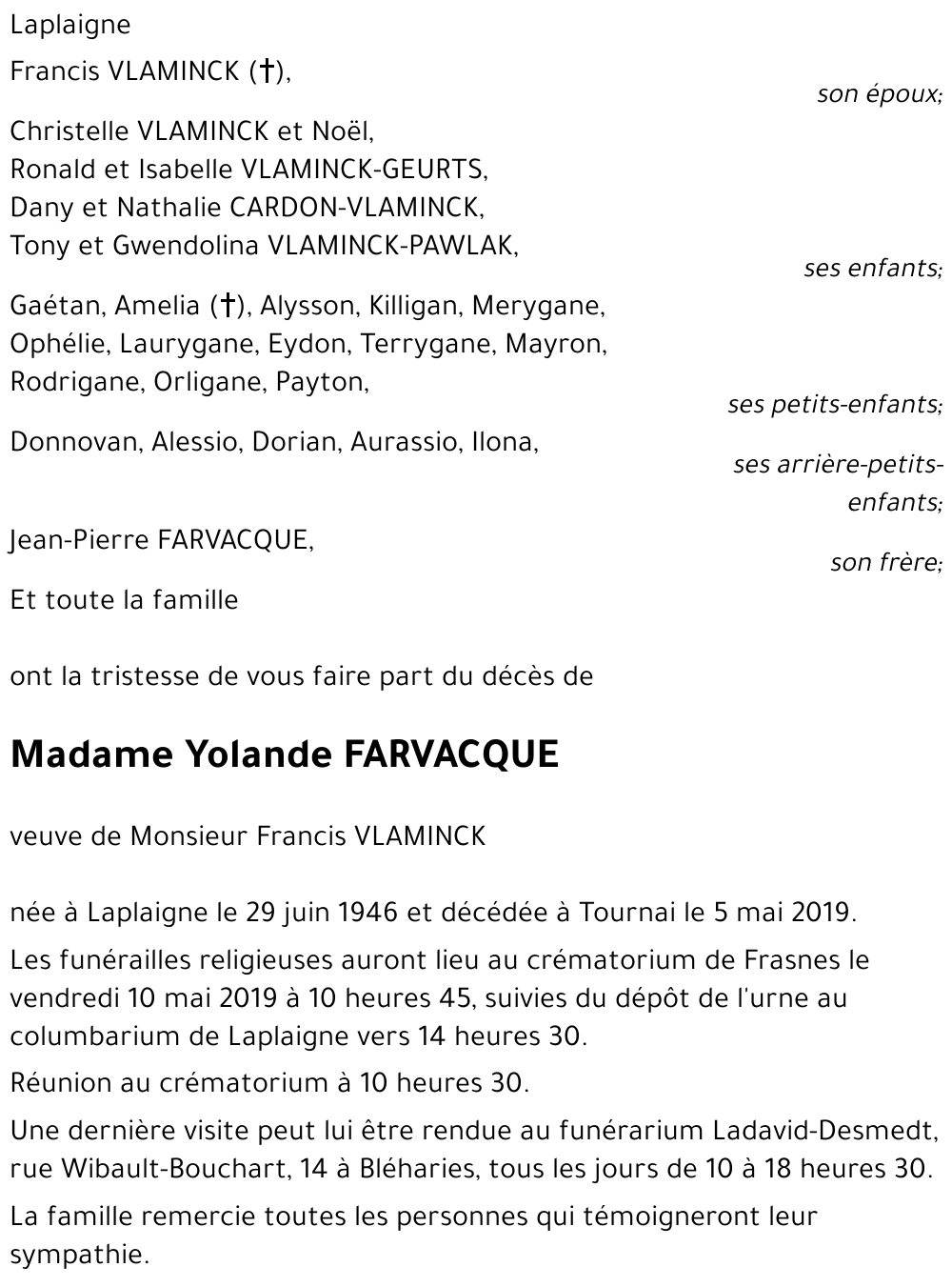 Yolande FARVACQUE