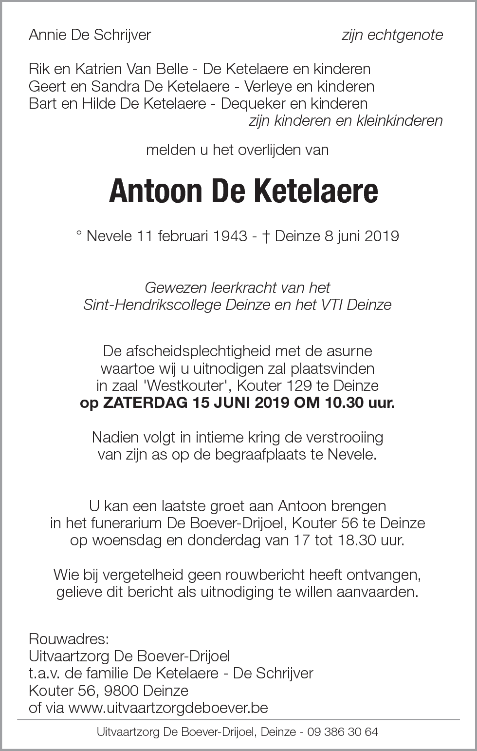 Antoon De Ketelaere