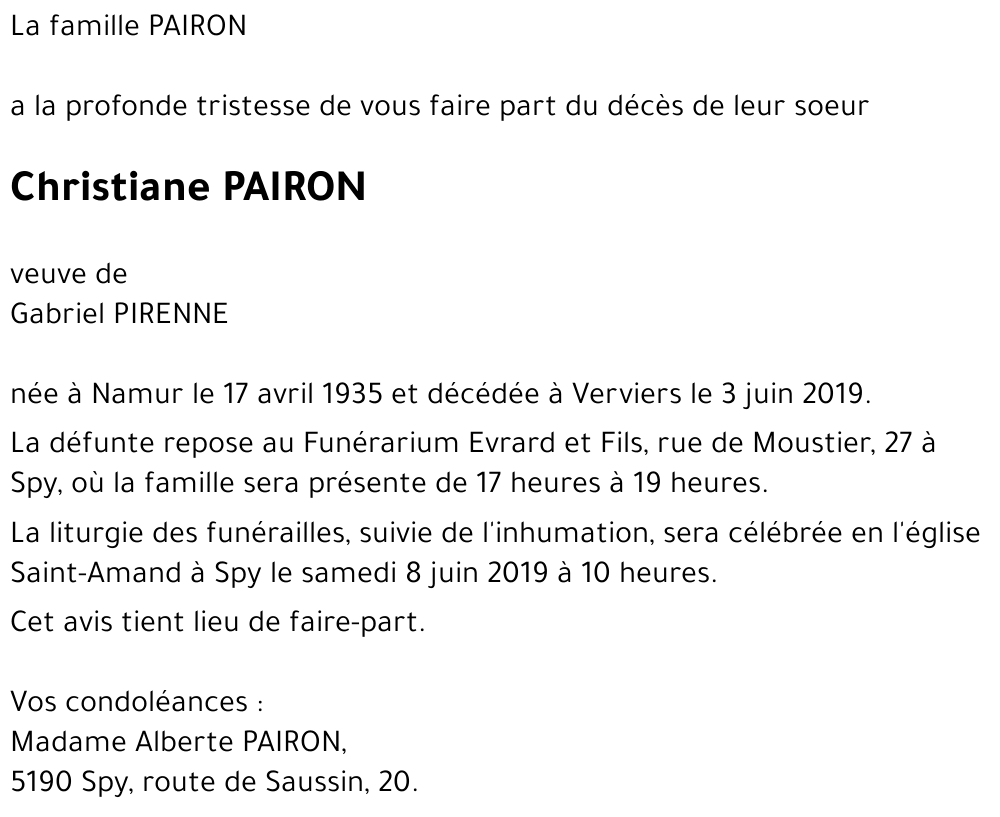 Christiane PAIRON
