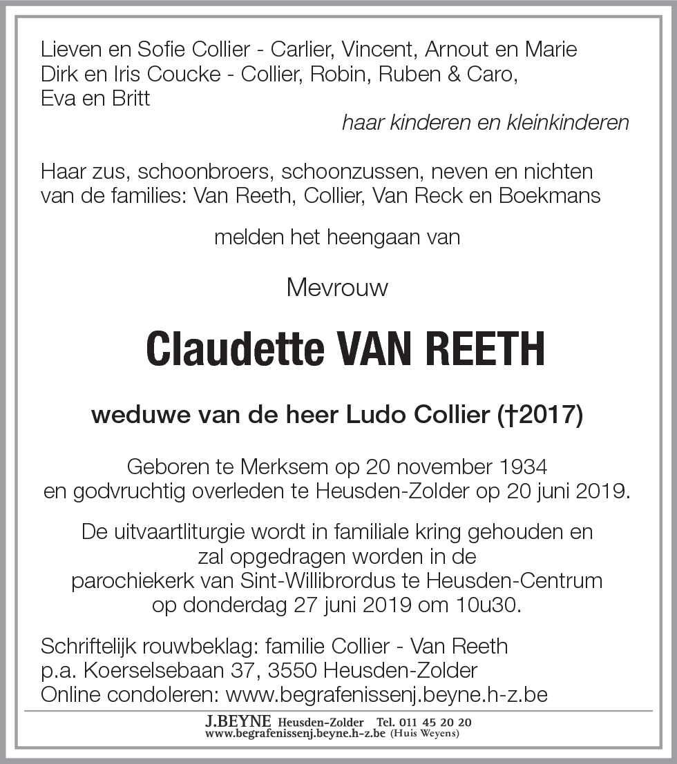 Claudette Van Reeth
