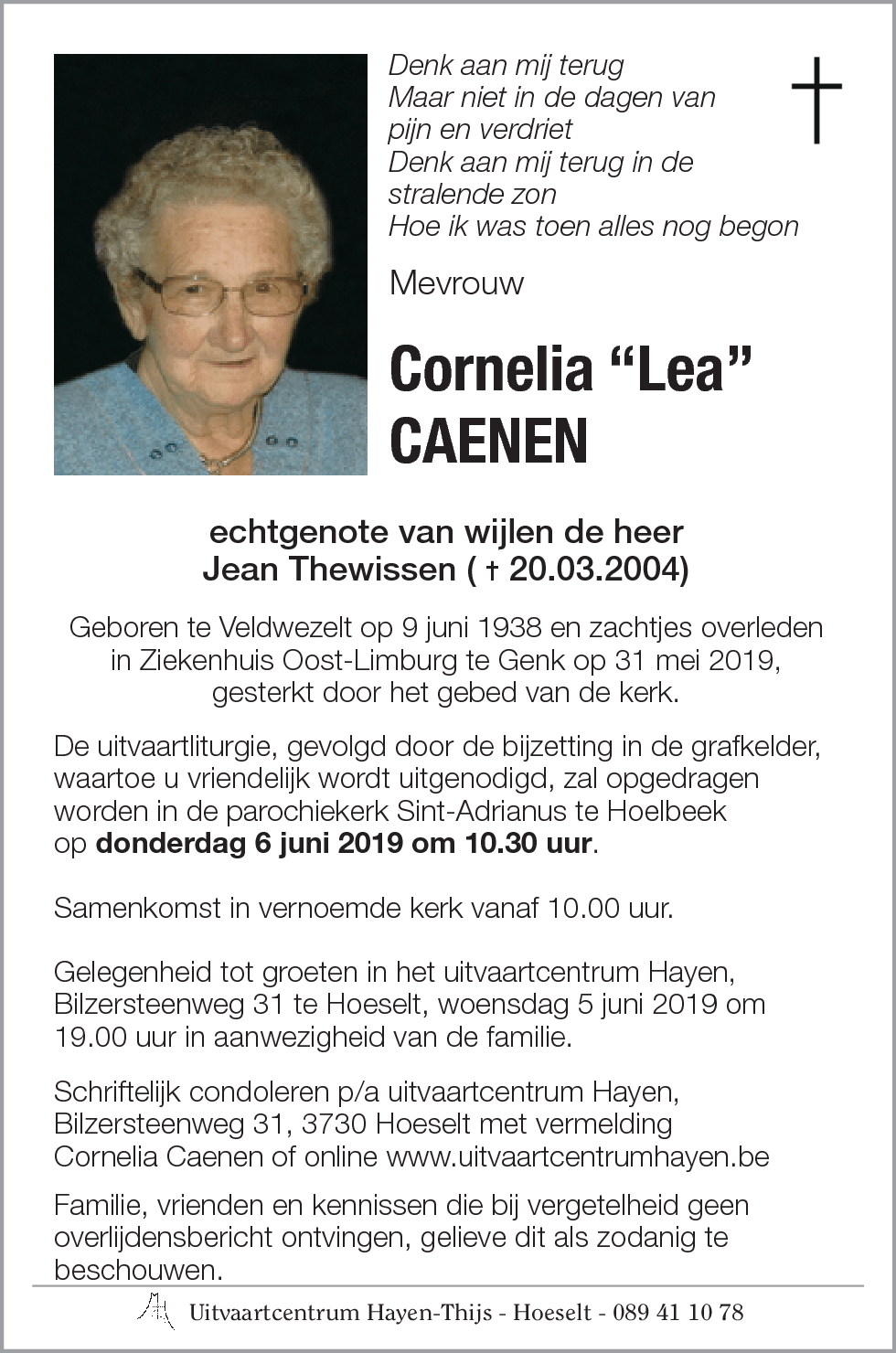 Cornelia “Lea” CAENEN