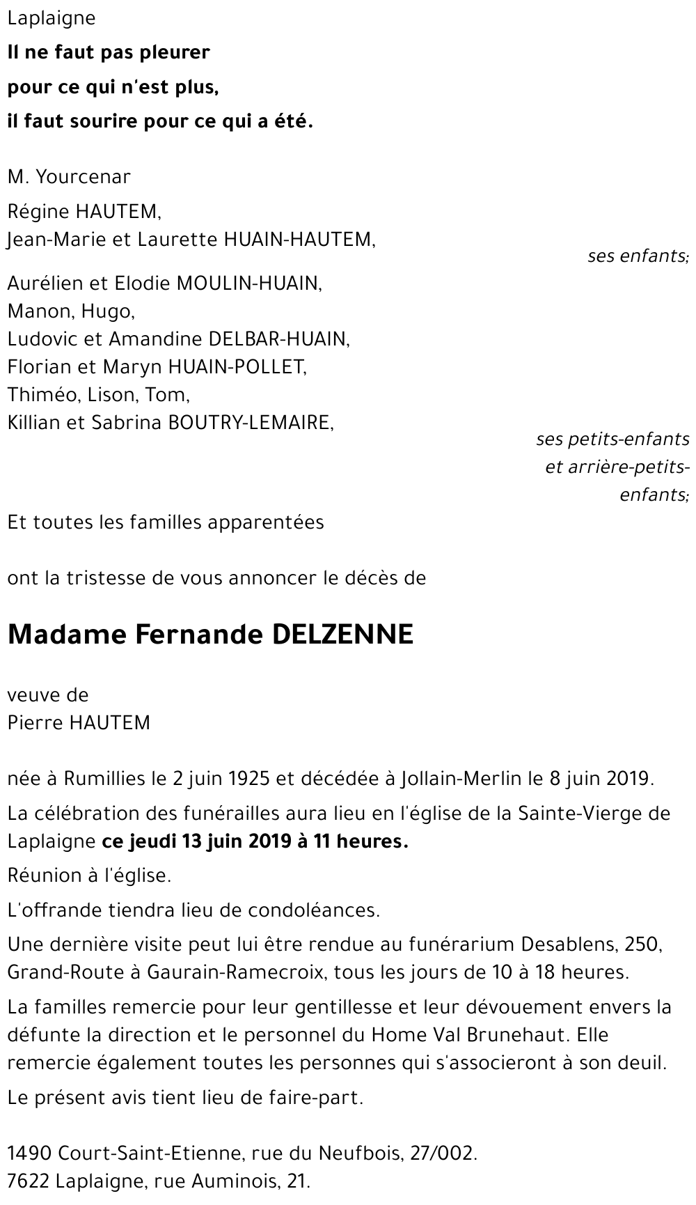 Fernande DELZENNE