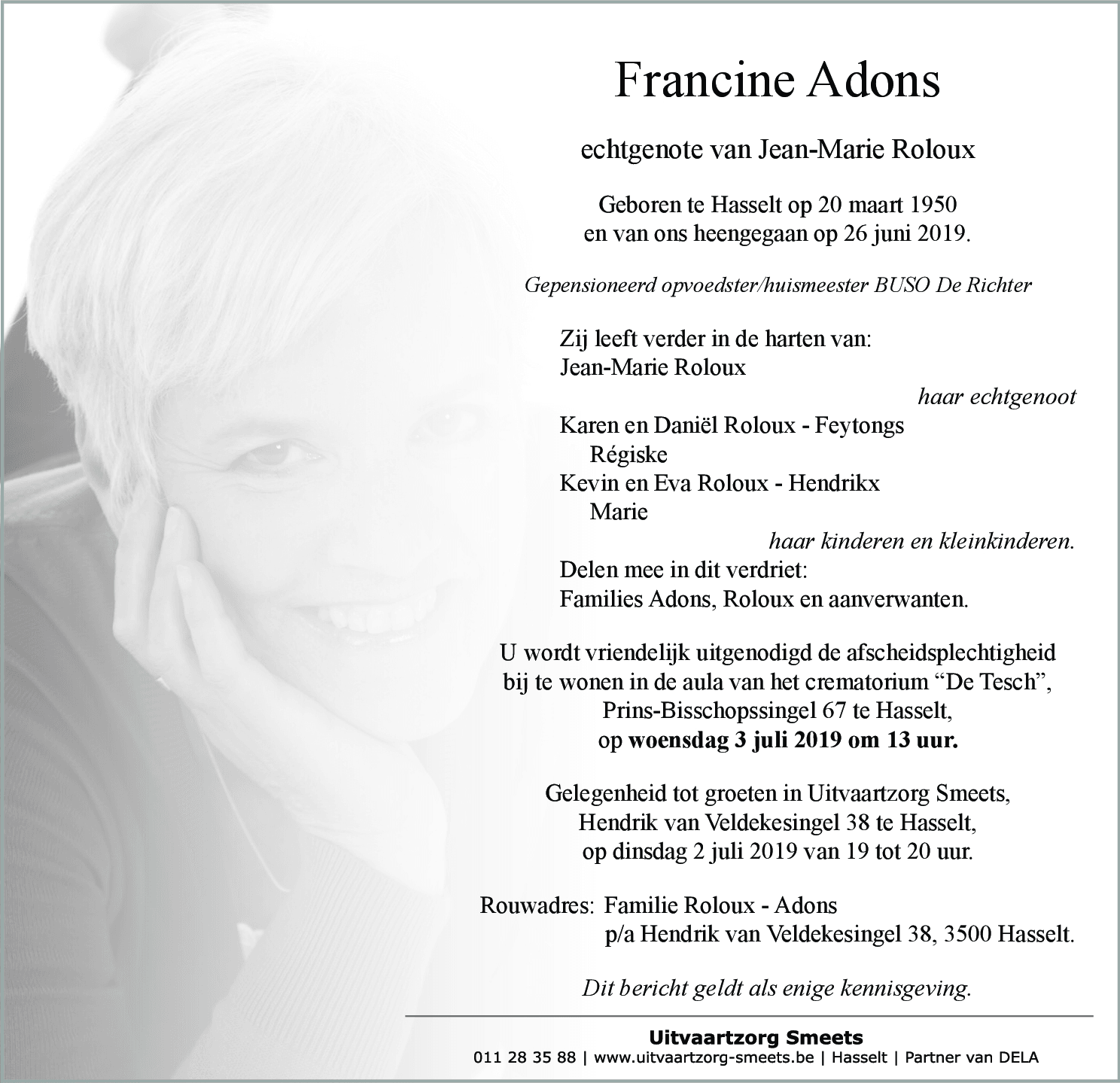 Francine Roloux - Adons