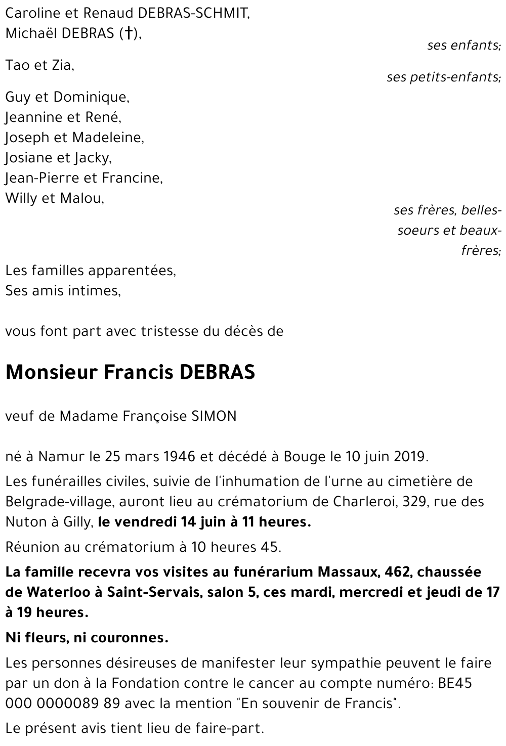 Francis DEBRAS