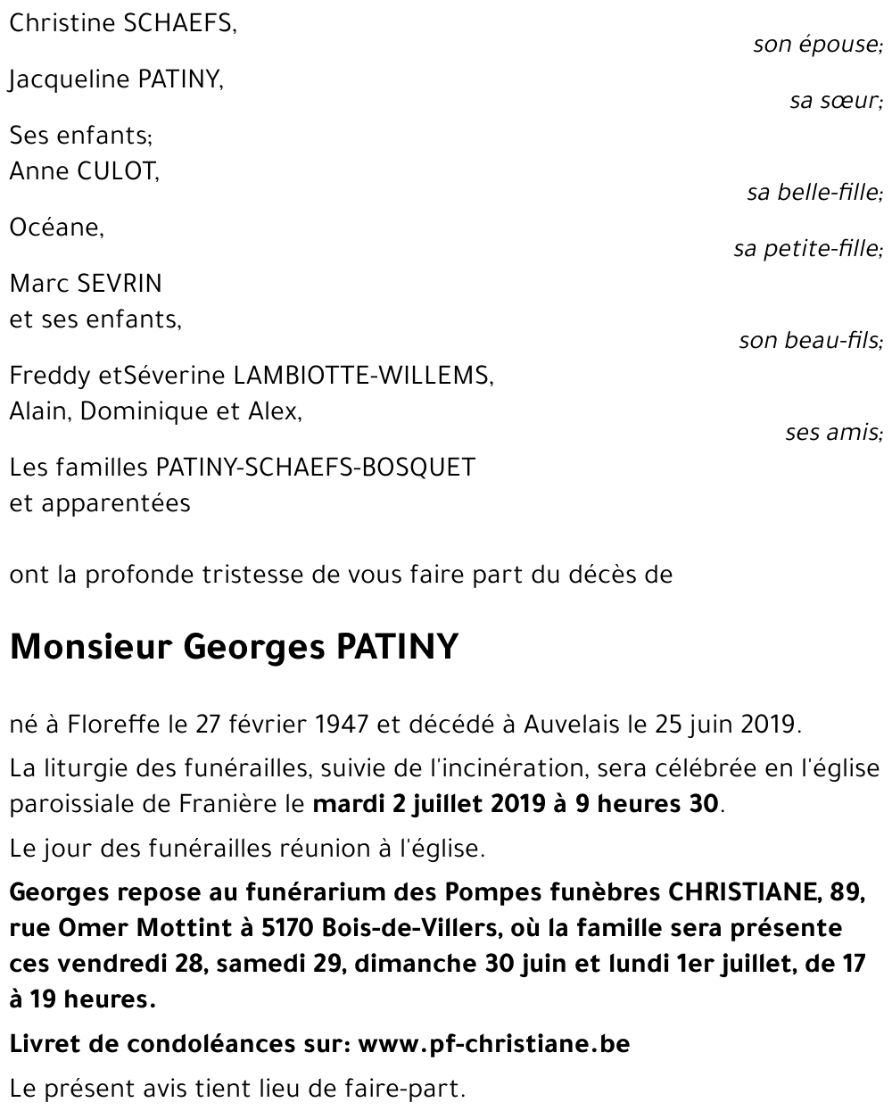 Georges PATINY