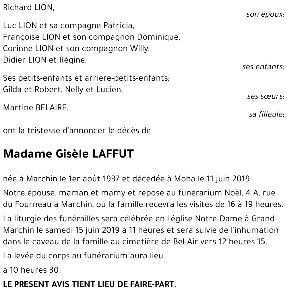 Gisèle LAFFUT