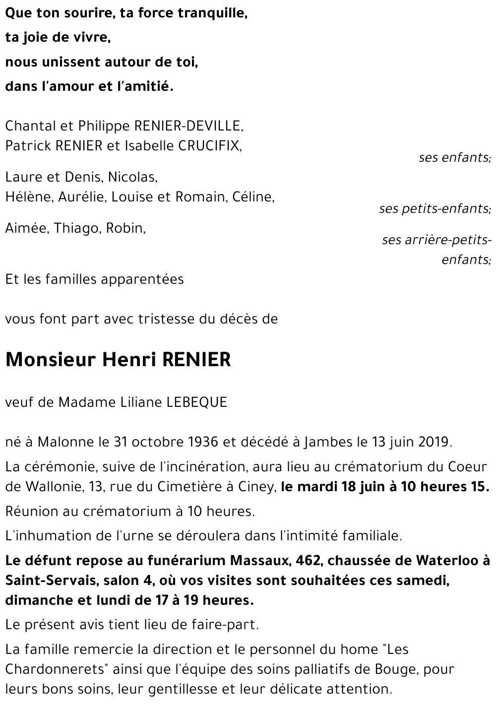 Henri RENIER