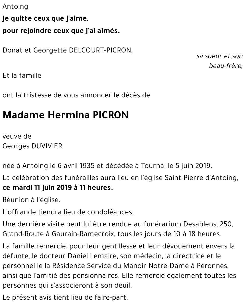 Hermina PICRON