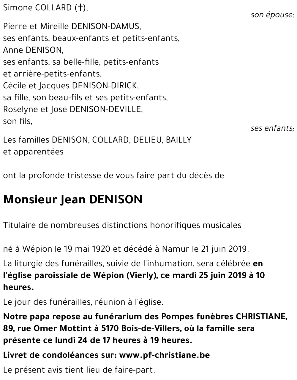 Jean DENISON