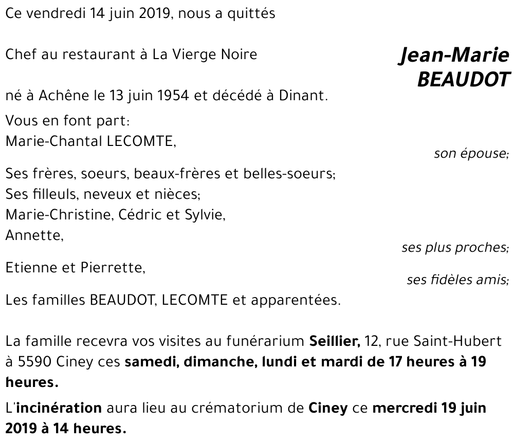 Jean-Marie BEAUDOT