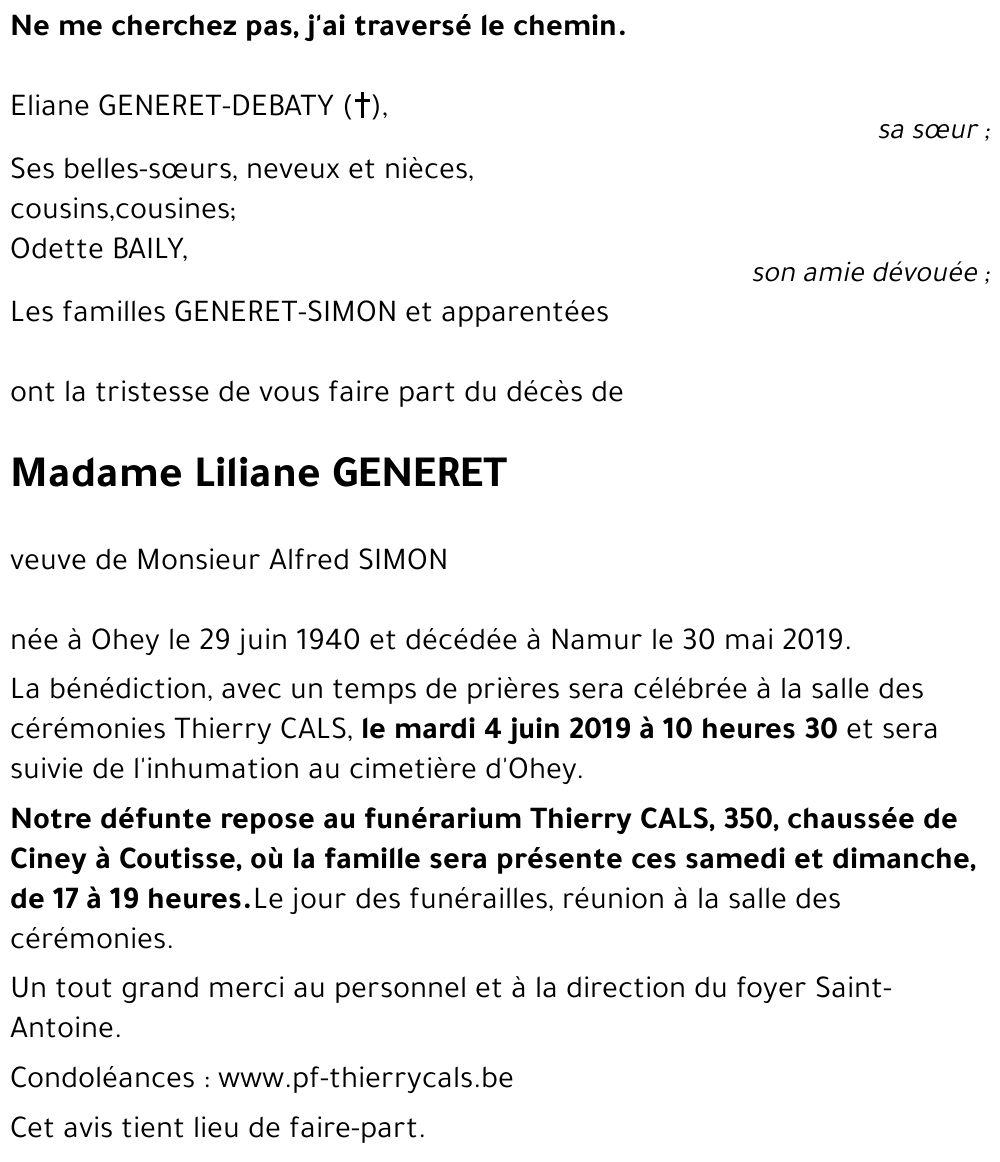Liliane GENERET