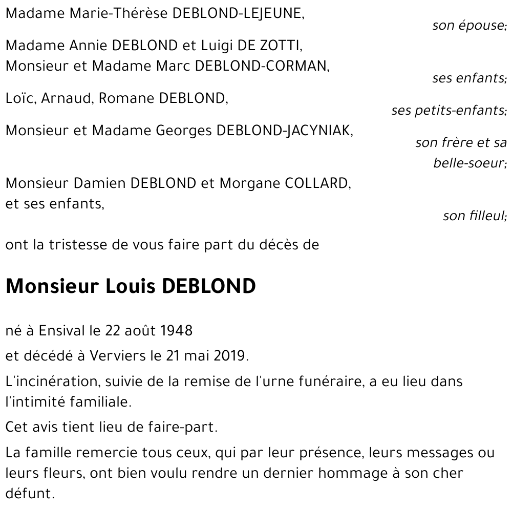 Louis DEBLOND