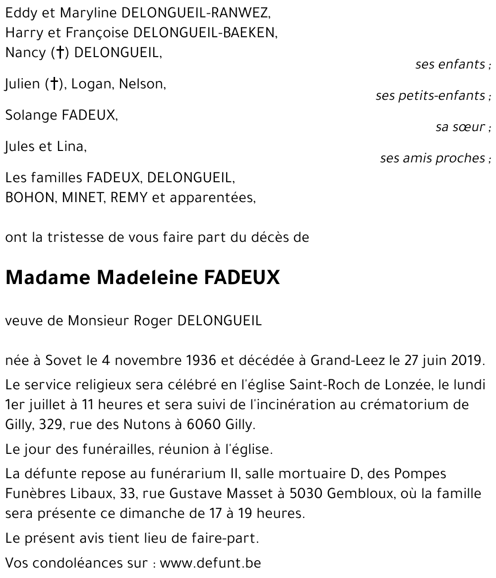 Madeleine FADEUX