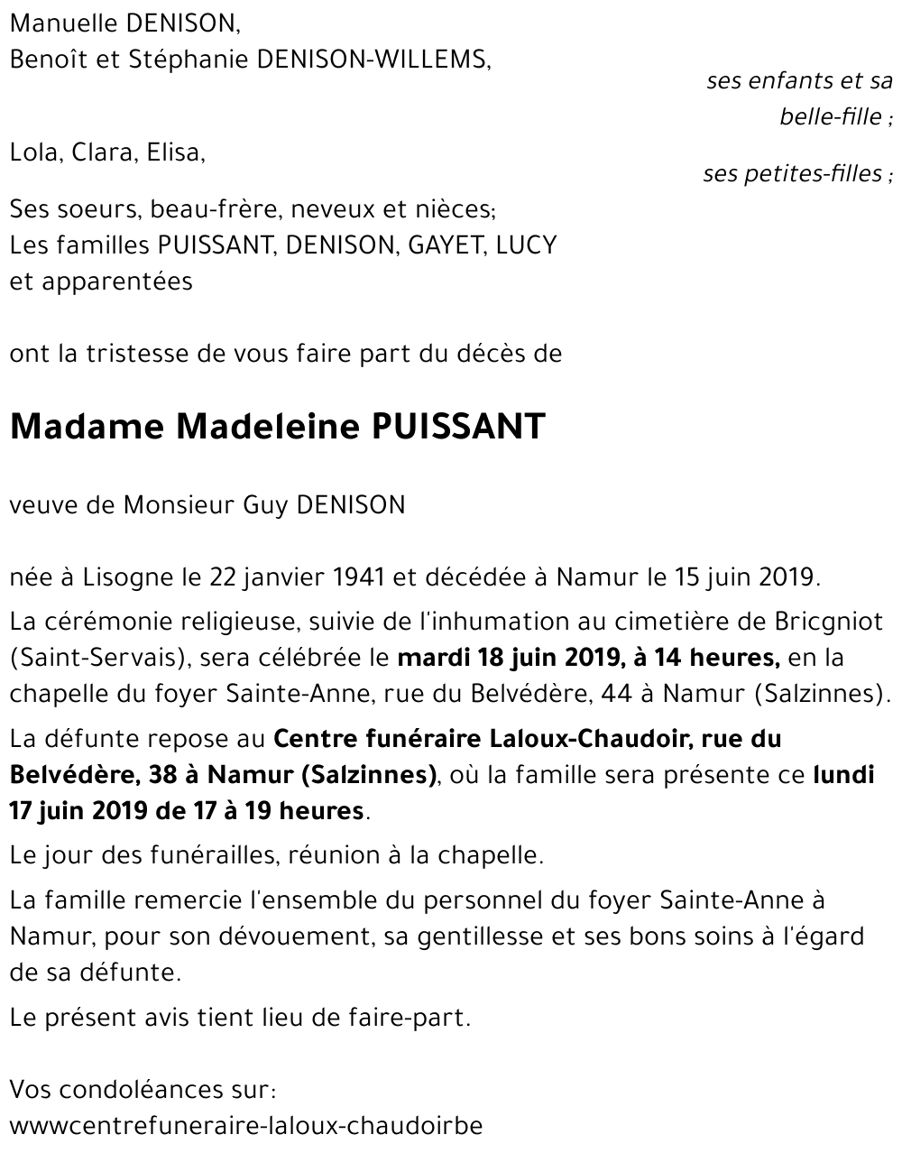 Madeleine PUISSANT