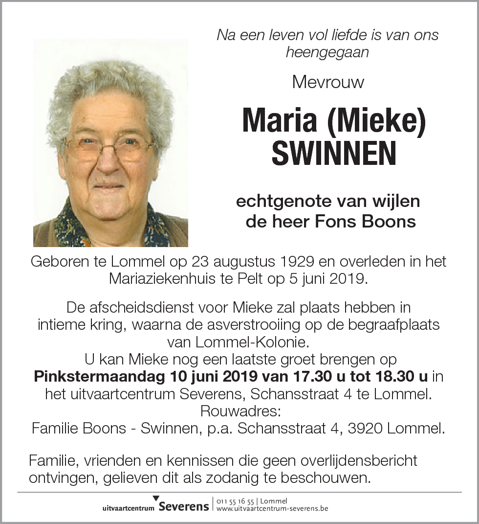 Maria (Mieke) Swinnen