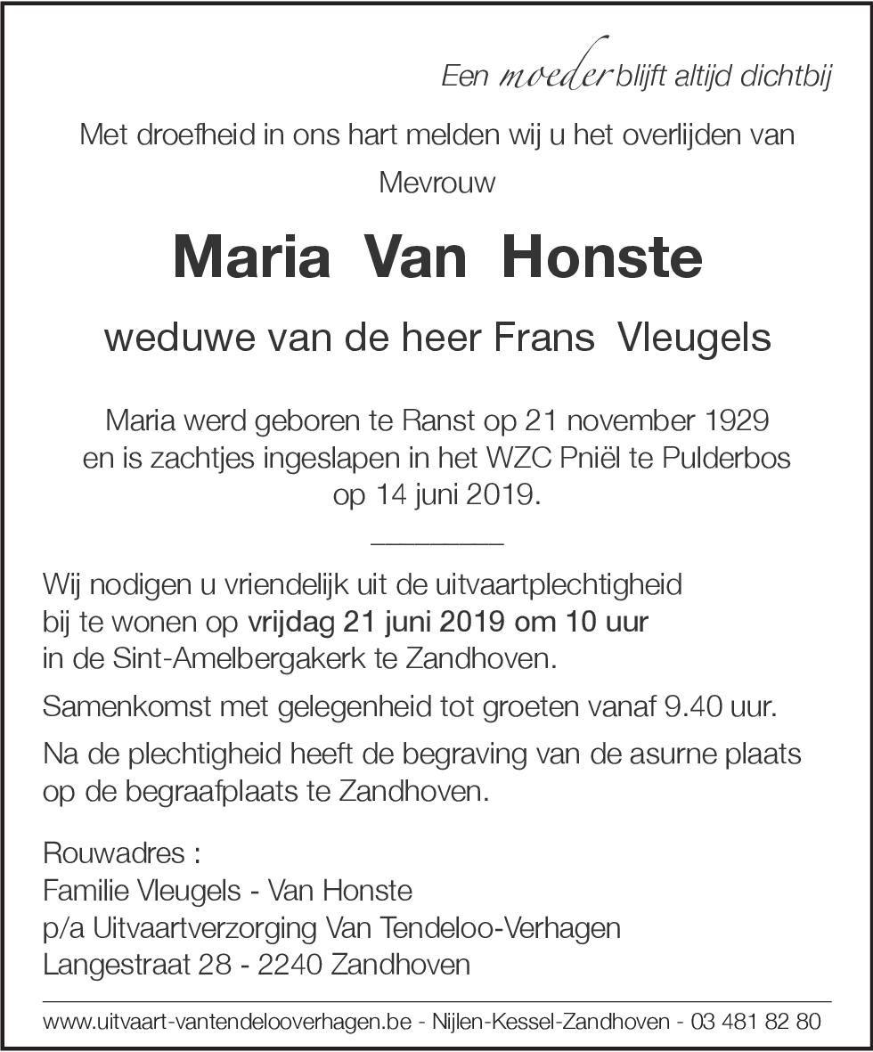 Maria Van Honste